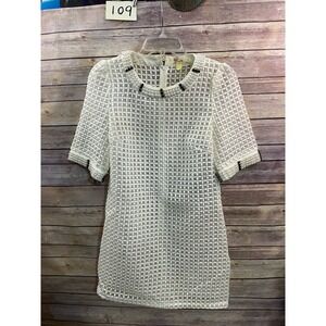 Aryeh Short Sleeve Spring/Summer Shirt Dress Size Small Pearls Onyx details